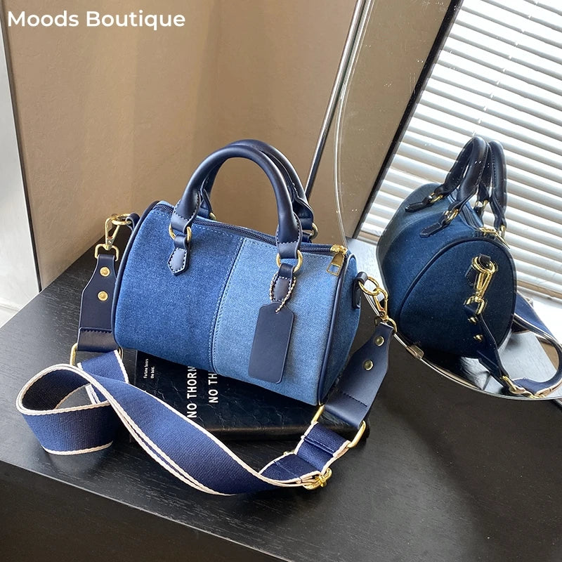 Exquisite Patchwork Denim Mini Handbag