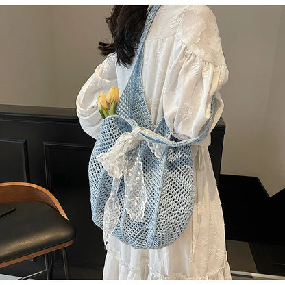 Elegant Handwoven Women's Tote Bag - Summer Beach Style