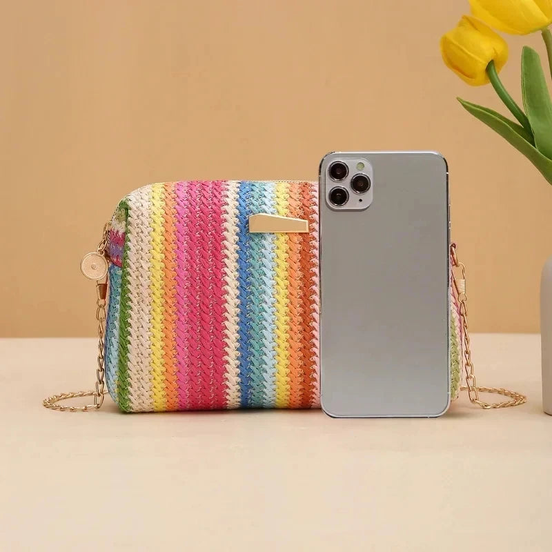 Exquisite Rattan Knitting Women's Straw Crossbody Bag