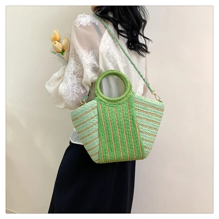 Elegant Straw Tote Bag - Versatile Designer Style