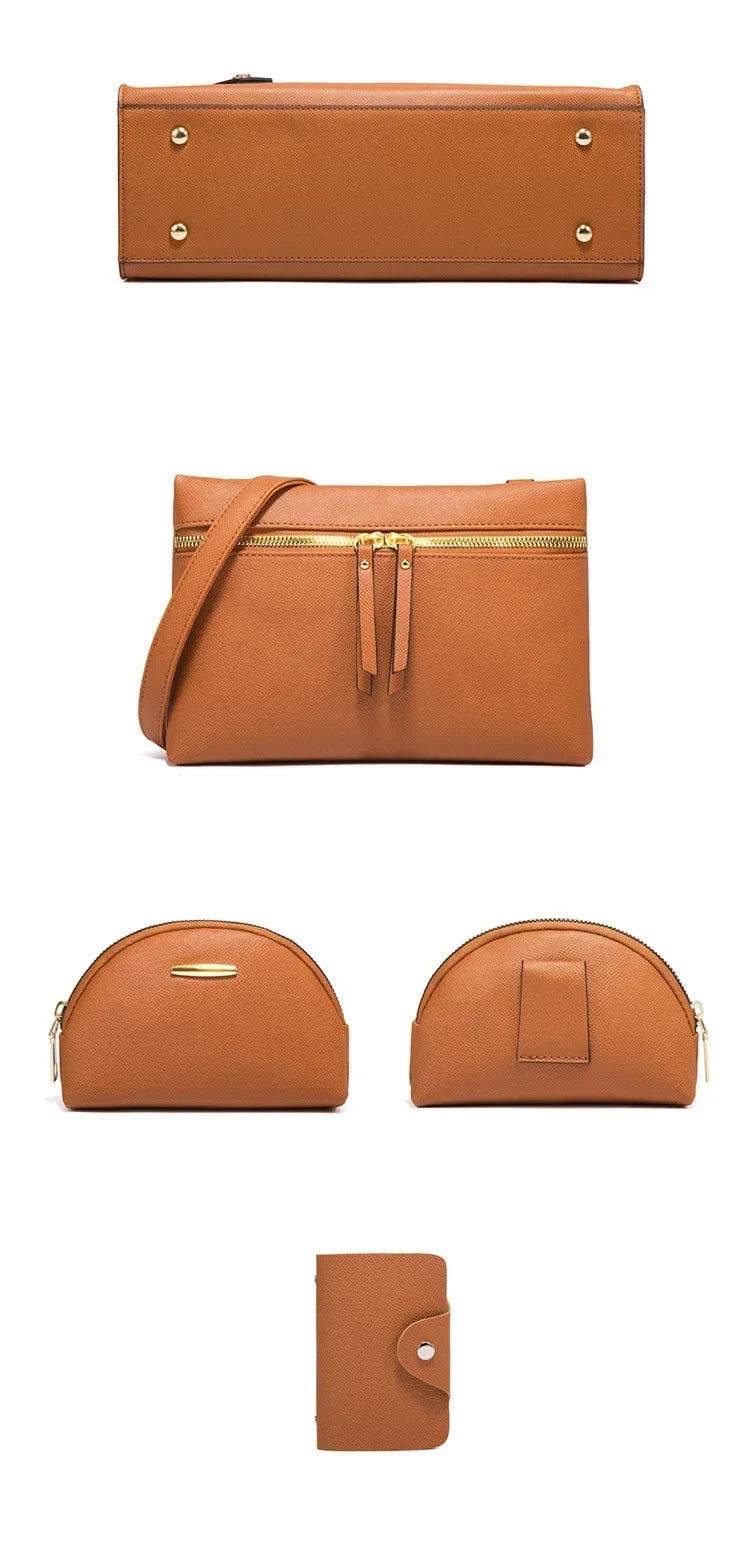 4-Piece Set Crossbody Bag, Wallet, and Card Holder