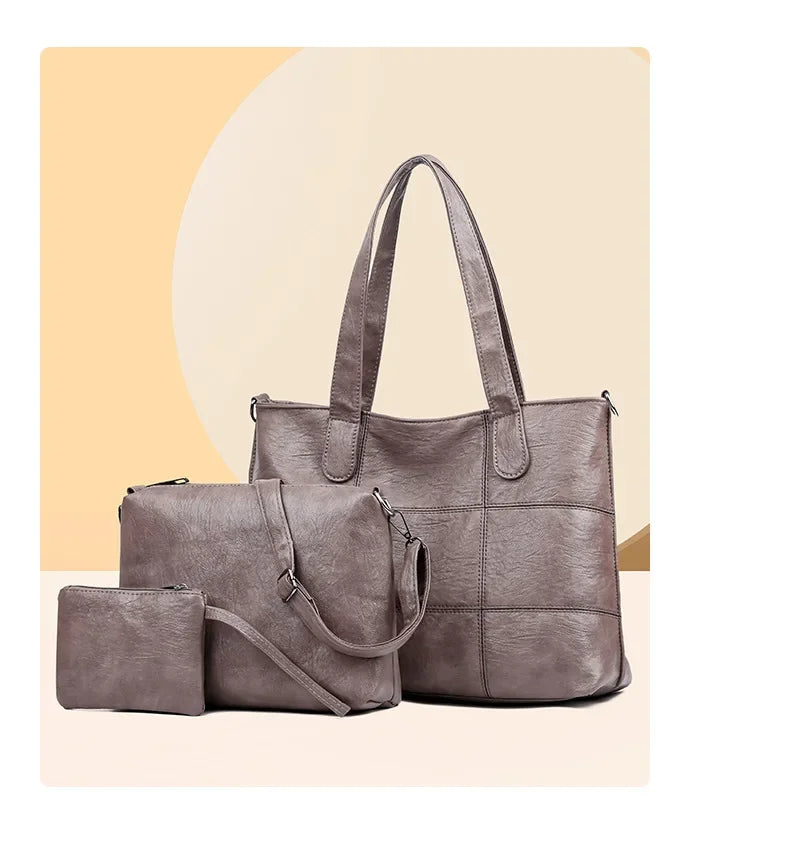 3-Piece Fashionable Women's Shoulder Bag Set