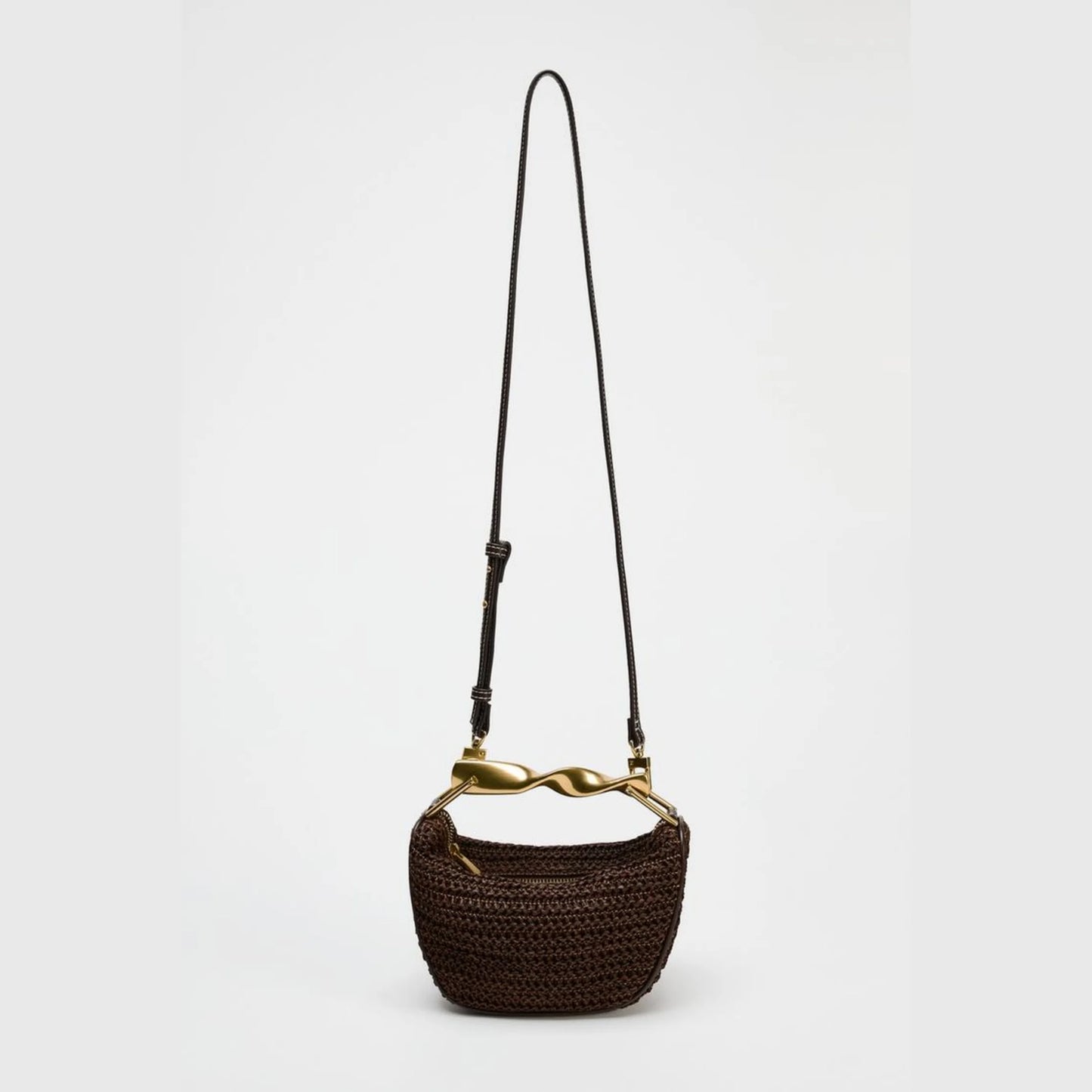 Exquisite Half-Moon Straw Shoulder Bag for Women
