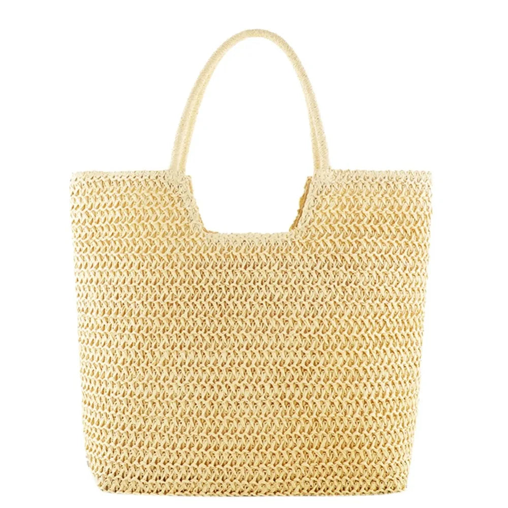 Elegant Woven Straw Hobo Bag - Spacious & Chic