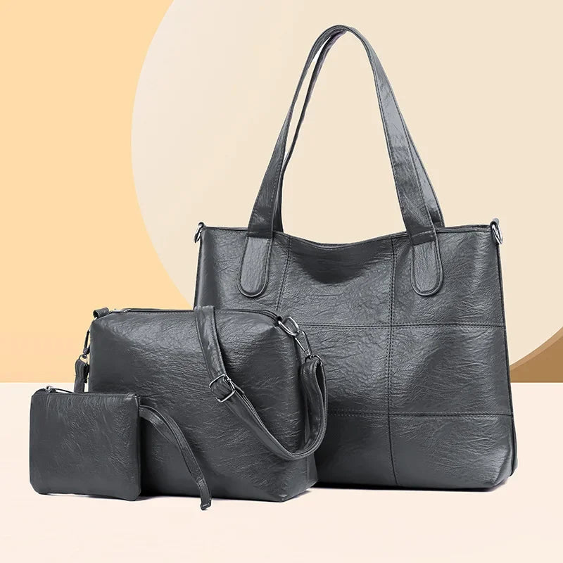 3-Piece Fashionable Women's Shoulder Bag Set