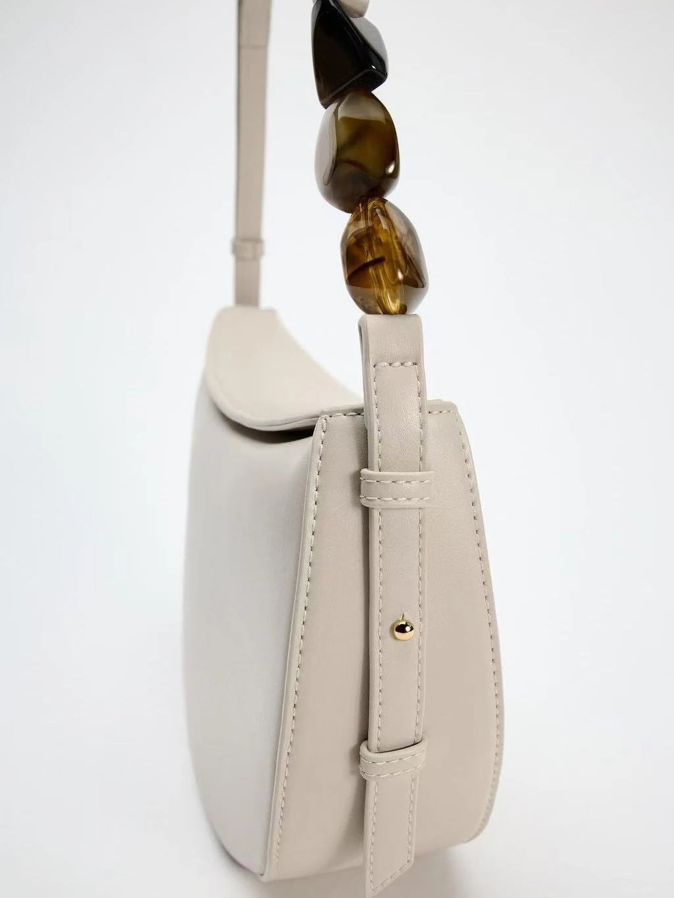Exquisite Asymmetric Stone Shoulder Bag