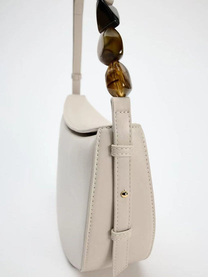 Exquisite Asymmetric Stone Shoulder Bag