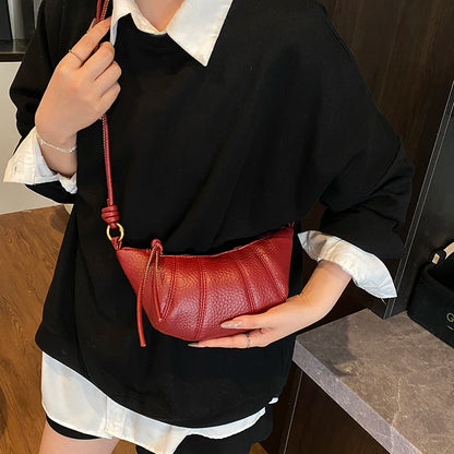Elegant Splicing Leather Shoulder Bag - Women's Fashion