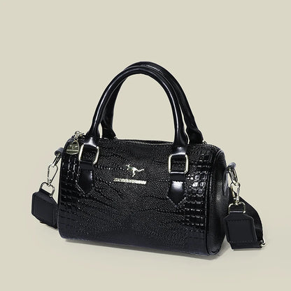 Exquisite Black Leather Designer Handbag