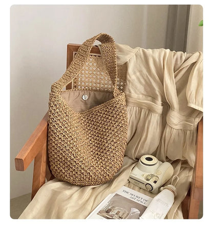 Exquisite Summer Basket Weave Tote Bag