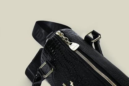 Exquisite Black Leather Designer Handbag
