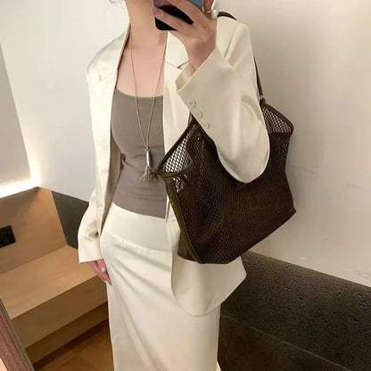 Exquisite Mesh Beach Tote Bag for Women