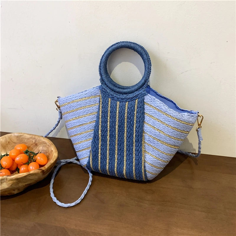 Elegant Straw Tote Bag - Versatile Designer Style