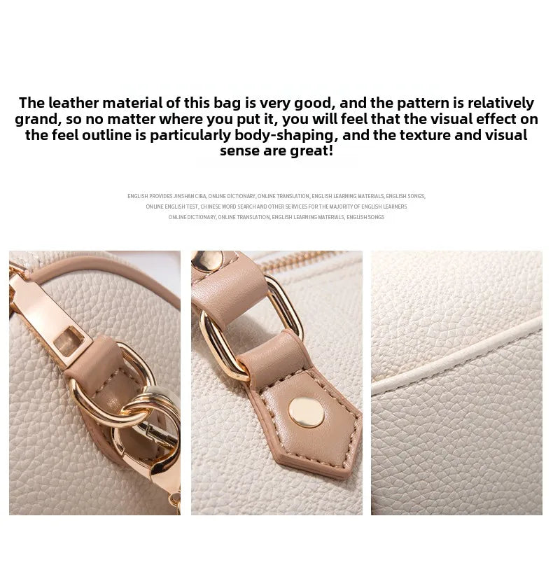 URDUDU Elegant Boston Leather Handbag
