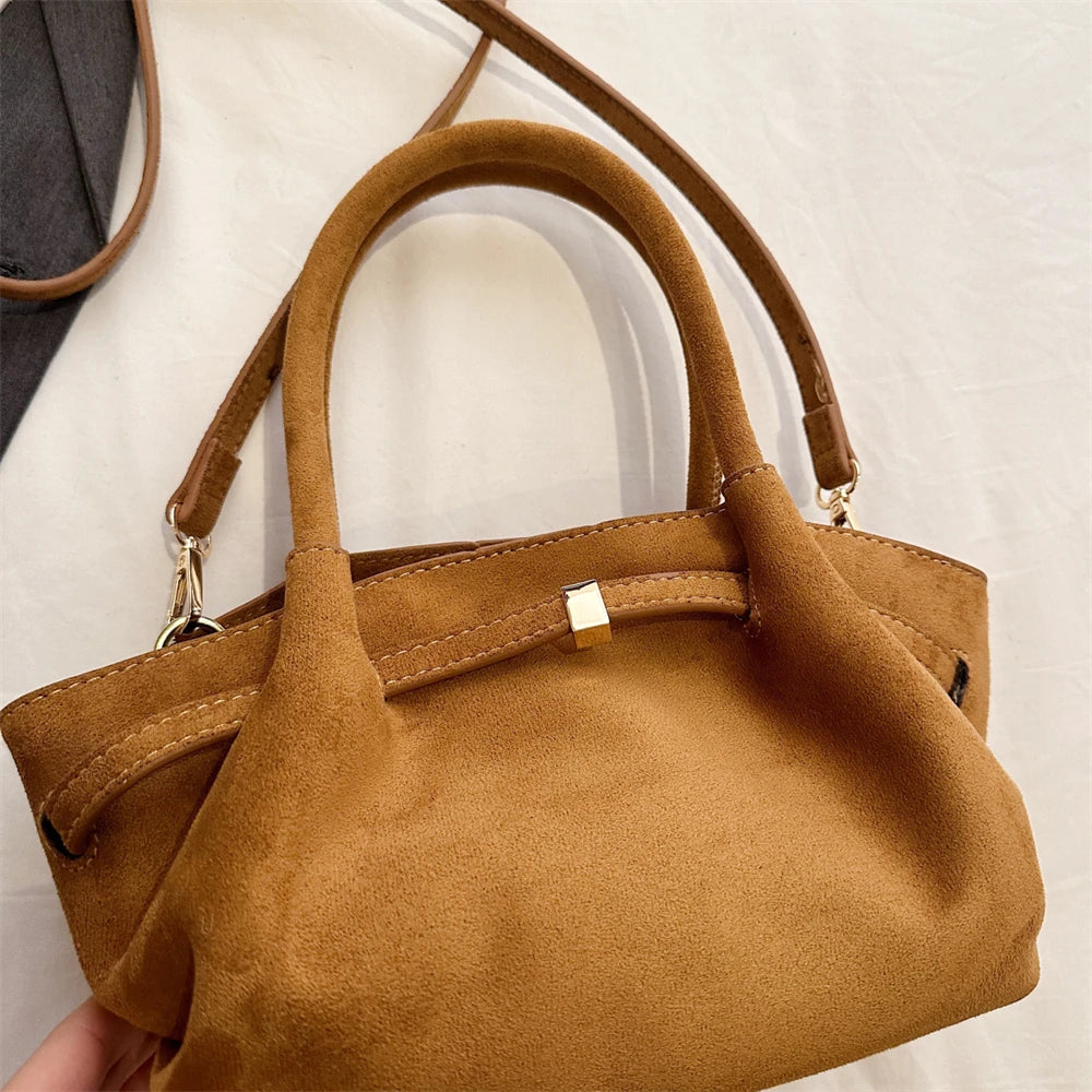 MOODS Burgundy Luxury Suede Handbag for Women