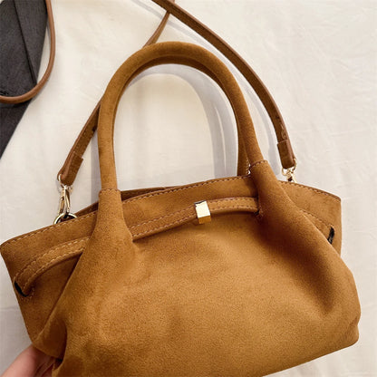 MOODS Burgundy Luxury Suede Handbag for Women
