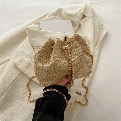 Exquisite Woven Straw Underarm Bag - Timeless Elegance