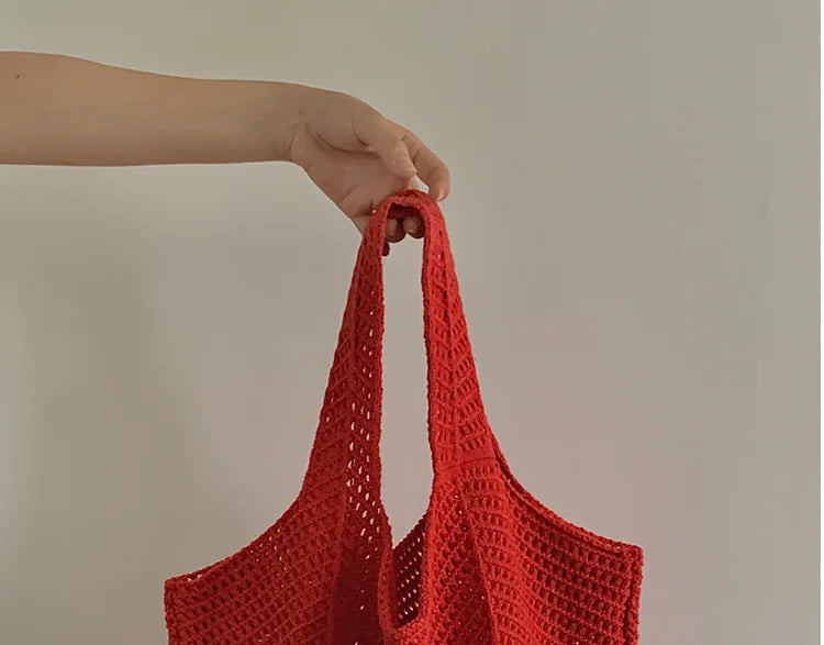 Exquisite Handwoven Retro Knit Tote Bag