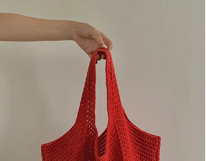 Exquisite Handwoven Retro Knit Tote Bag