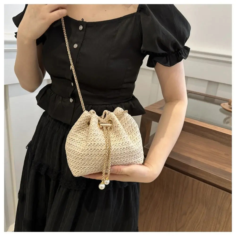 Exquisite Woven Straw Underarm Bag - Timeless Elegance