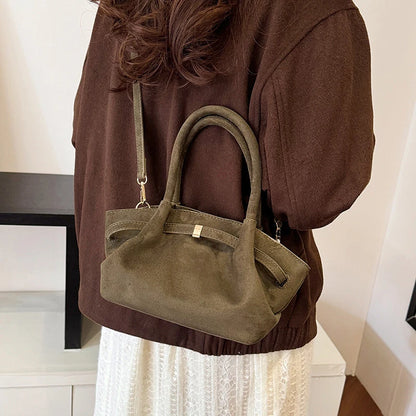 MOODS Burgundy Luxury Suede Handbag for Women