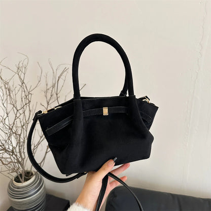 MOODS Burgundy Luxury Suede Handbag for Women