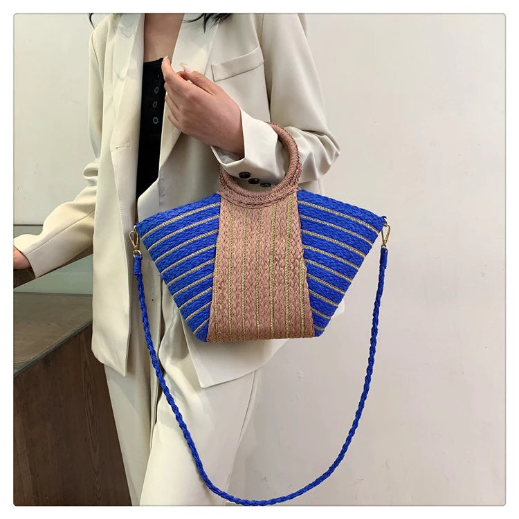 Elegant Straw Tote Bag - Versatile Designer Style