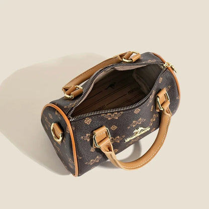 Elegant PU Leather Women's Barrel Handbag