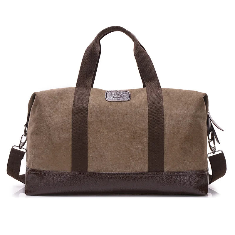 Elegant Vintage Canvas Travel Duffle Bag