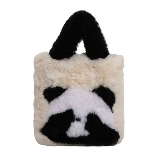 Exquisite Panda Flannel Mini Tote Bag
