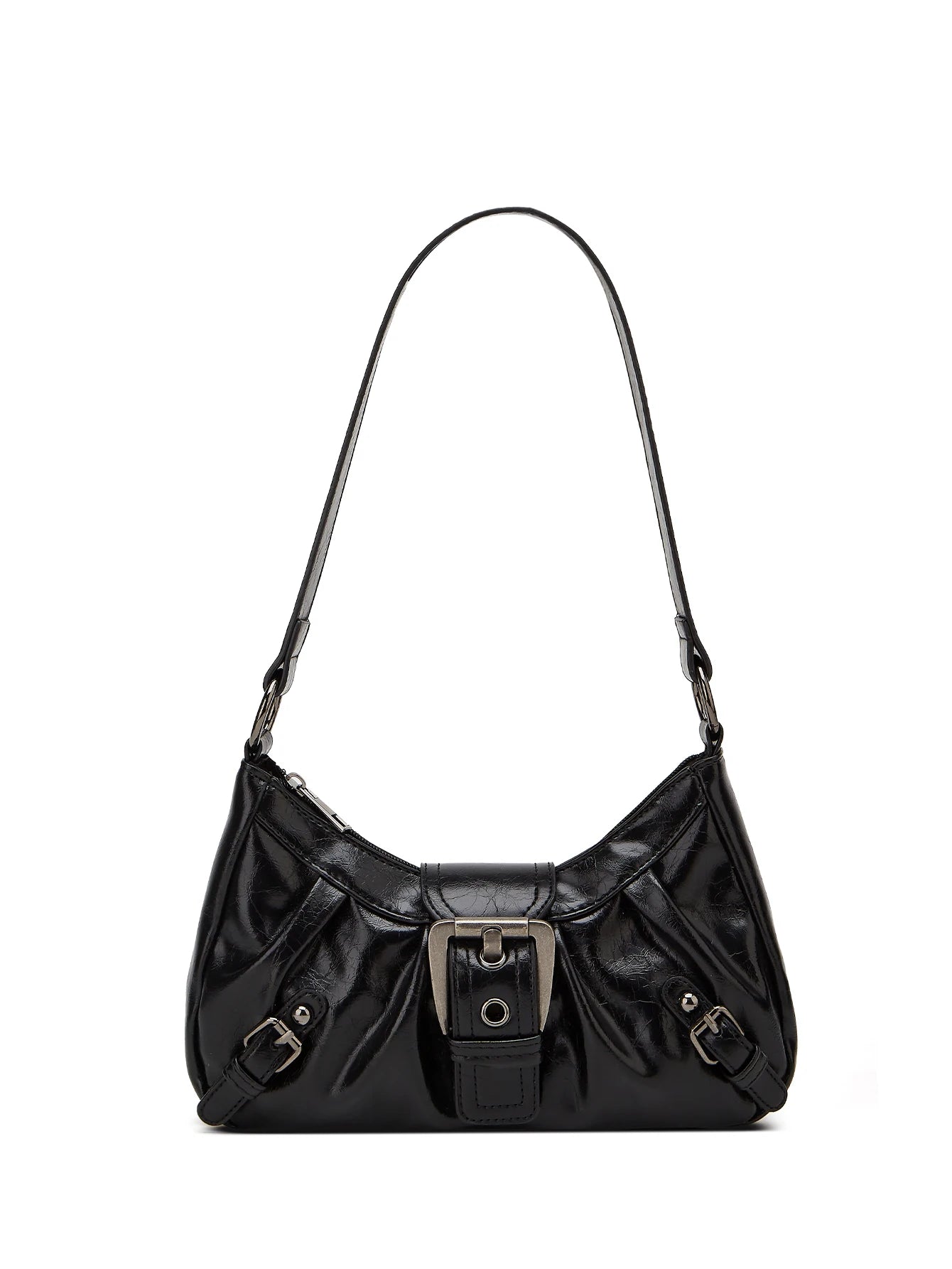 Elegant Y2K Pleated Leather Shoulder Bag