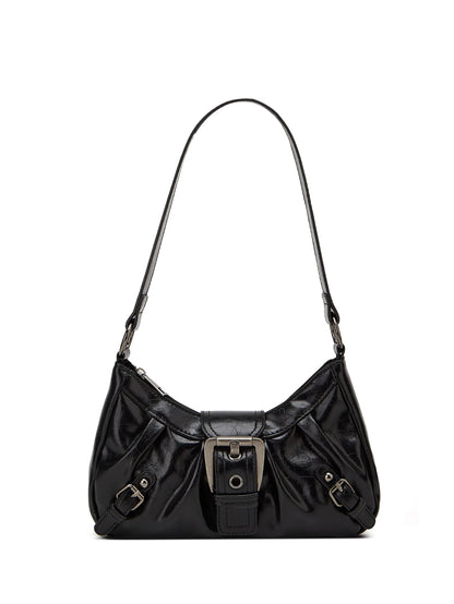 Elegant Y2K Pleated Leather Shoulder Bag