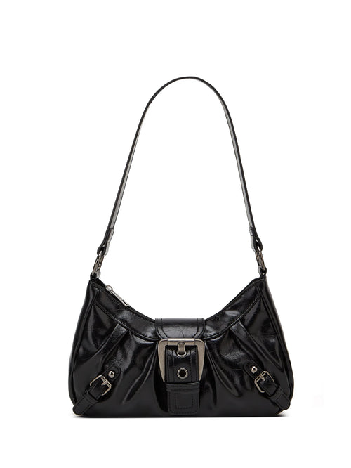Elegant Y2K Pleated Leather Shoulder Bag