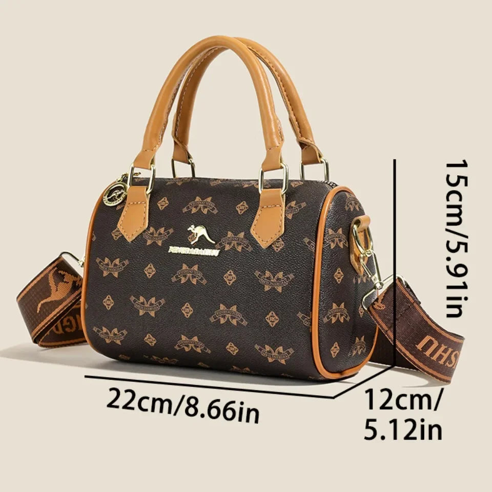 Elegant PU Leather Women's Barrel Handbag