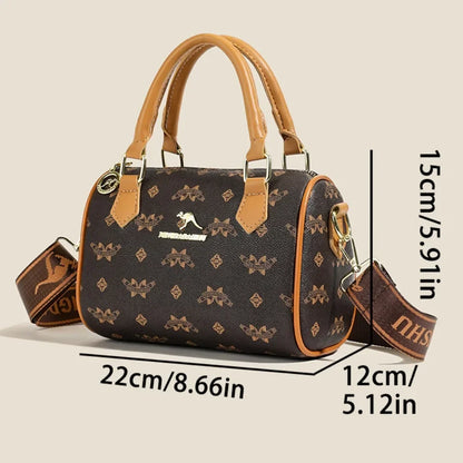 Elegant PU Leather Women's Barrel Handbag