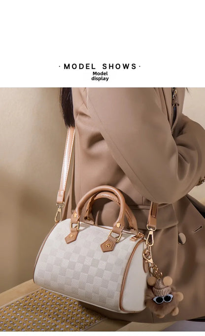 URDUDU Elegant Boston Leather Handbag