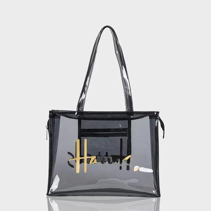 Elegant Transparent Tote Bag - Versatile PVC Fashion