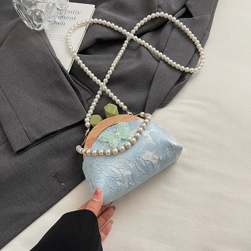 Exquisite Beaded PU Leather Crossbody Bag for Women