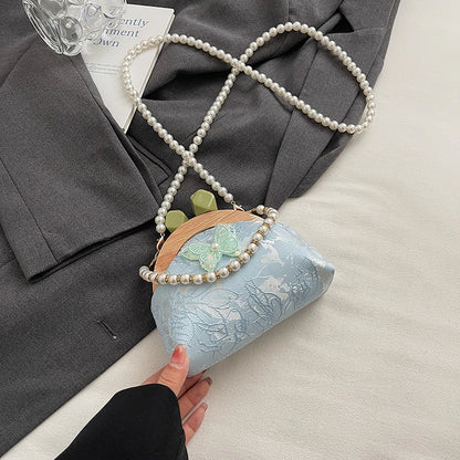 Exquisite Beaded PU Leather Crossbody Bag for Women