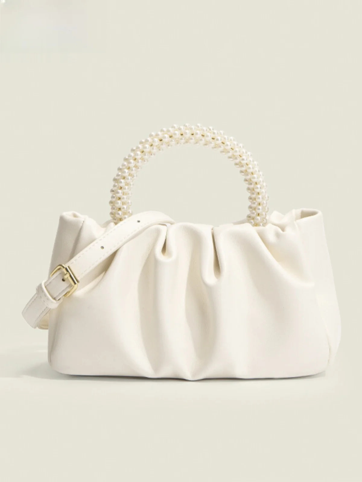 Exquisite Pearl-Embellished Cloud Handbag