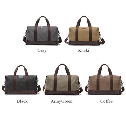 Elegant Vintage Canvas Travel Duffle Bag