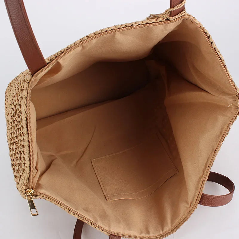 Exquisite Oval Trapezoidal Woven Handbag for Stylish Women