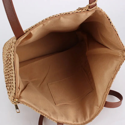 Exquisite Oval Trapezoidal Woven Handbag for Stylish Women