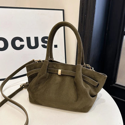MOODS Burgundy Luxury Suede Handbag for Women