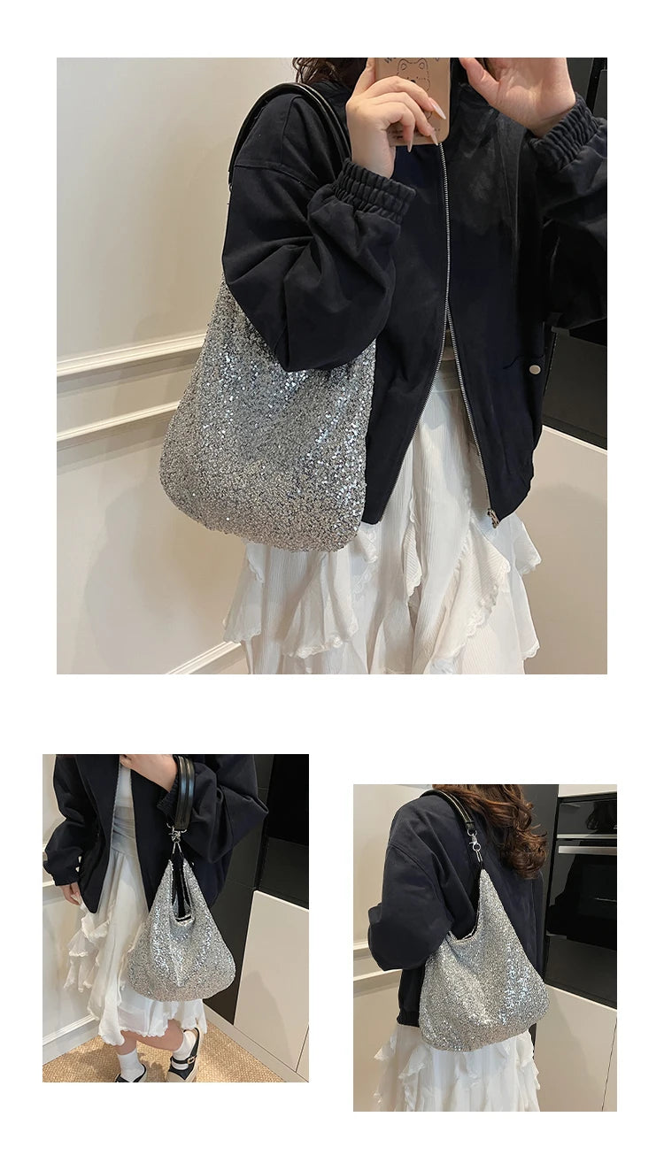 Exquisite Sequin Tote Bag for Women - Shimmering Elegance
