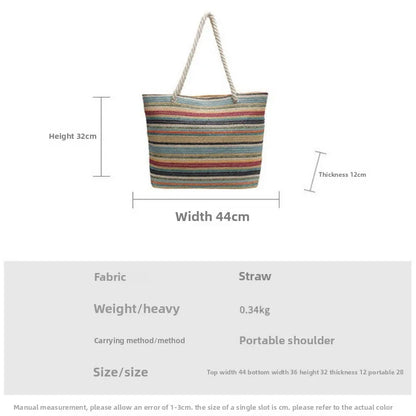 Elegant Ethnic Style Woven Tote Bag