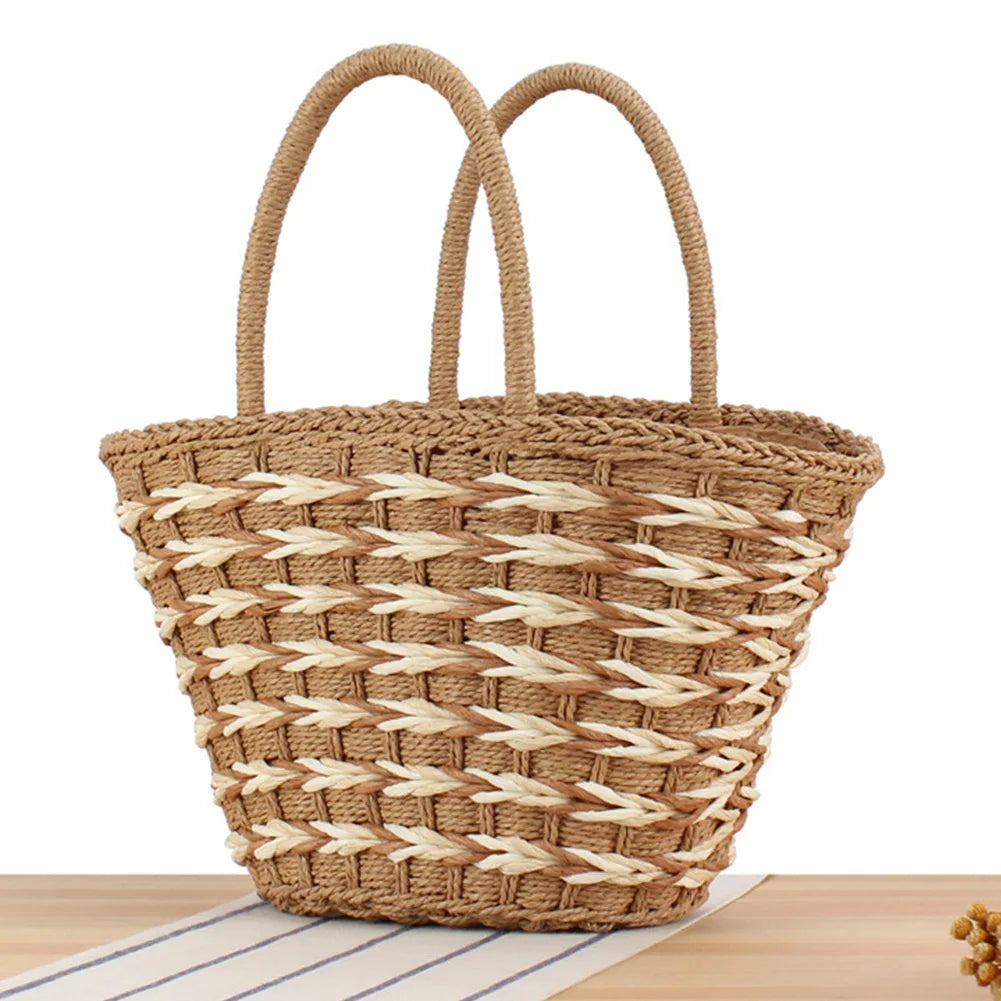 Elegant Handwoven Straw Tote Bag for Women