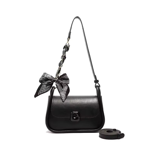 Silk Scarf Accent Crossbody Handbag