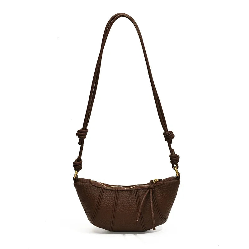 Elegant Splicing Leather Shoulder Bag - Women's Fashion